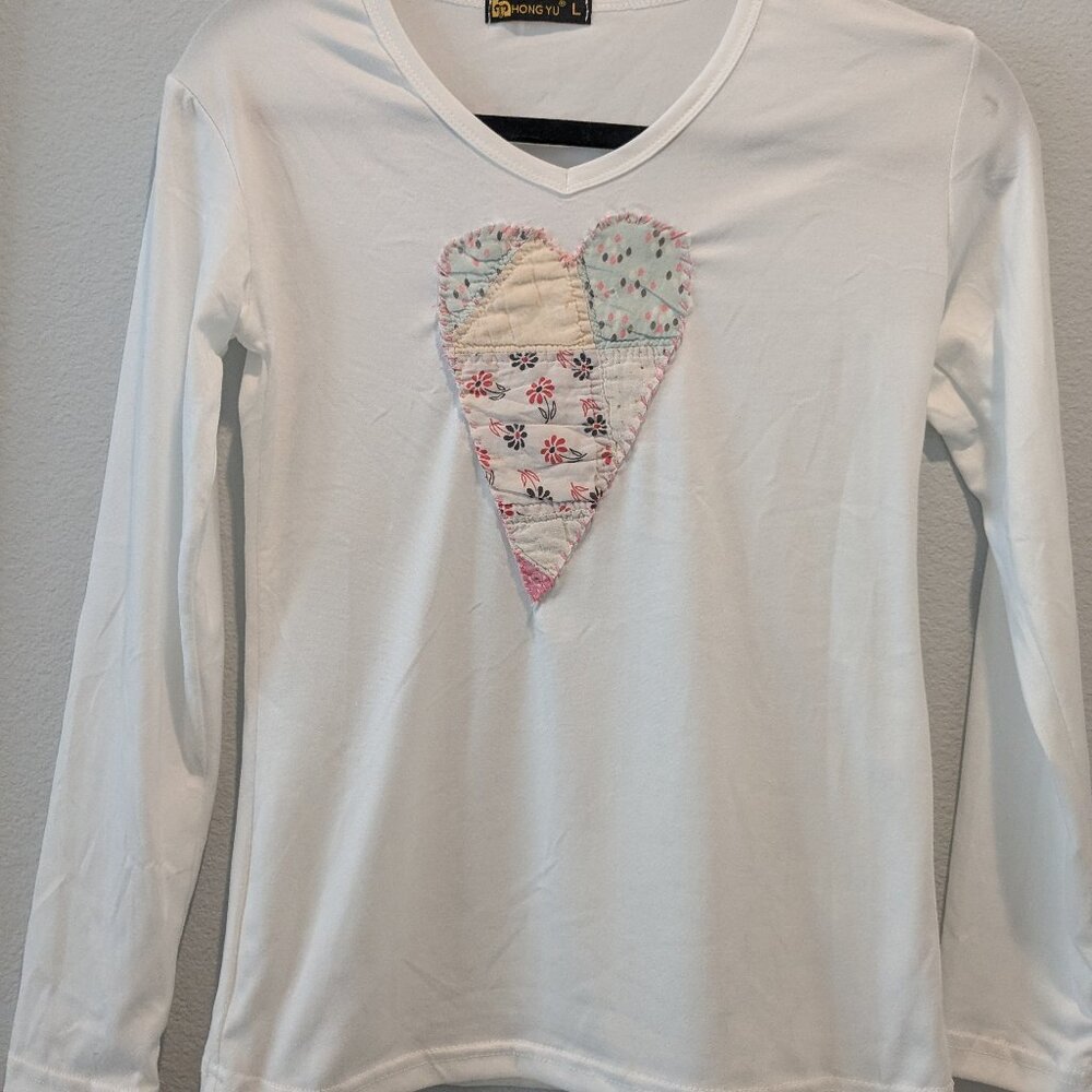 Hong Yu Shirt with Quilted Heart  XS/S